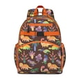 thumbnail image 1 of Flying Dinosaur Students Backpack with Bold Cartoon Dino Print and Colorful Stars and Planets Design, 1 of 6