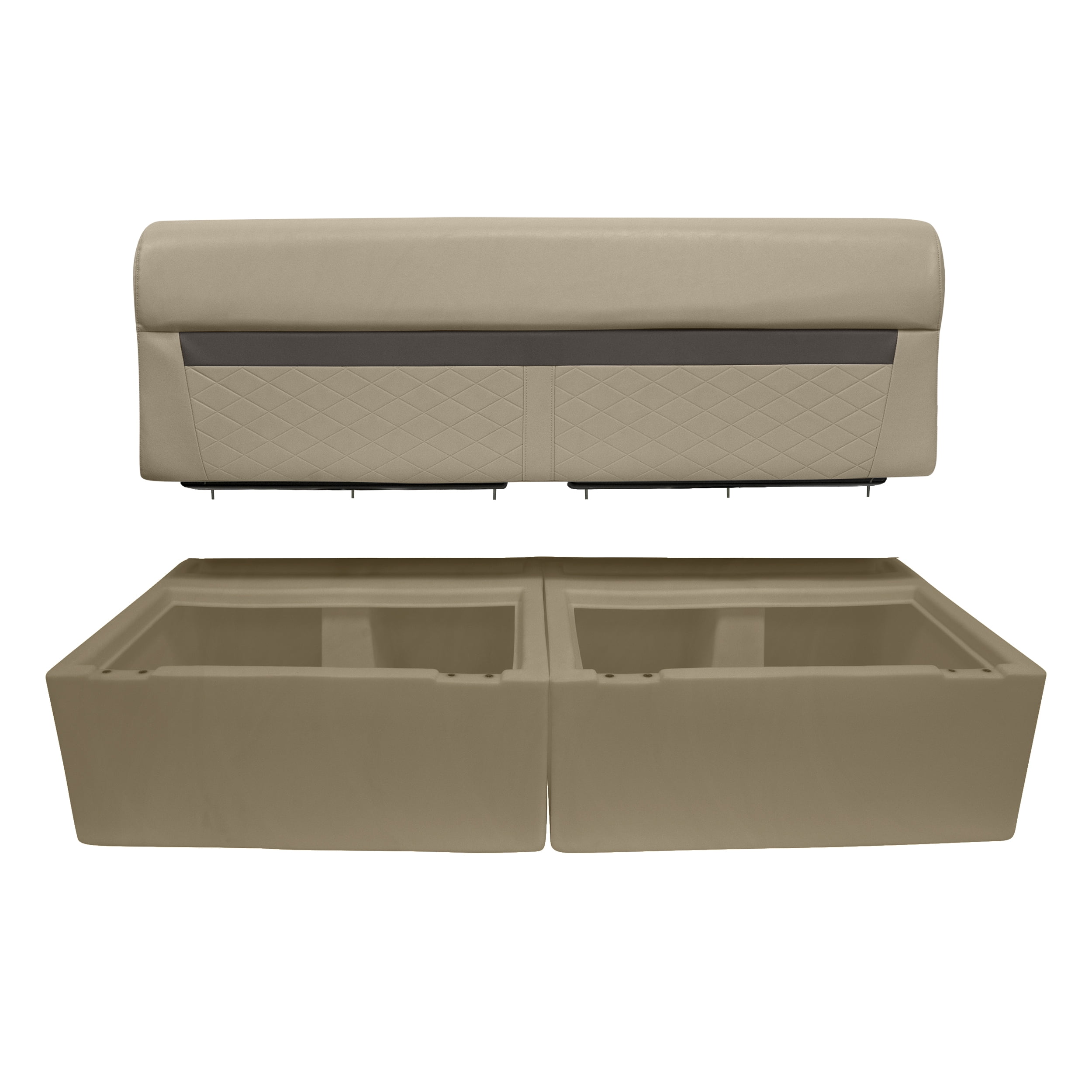 Wise DLX106-1900 DLX Series 55" Pontoon Bench Cushion Set - Neutral / Meteor