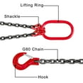 thumbnail image 4 of Lifting Chain Sling, 5/16 Inch x 5 Ft Double Leg Lifting Chains with Grab Hooks, 3 Ton G80 Alloy Steel Heavy Duty Engine Chain Hoist Lifts for Cargo Security Towing and handling, 4 of 7