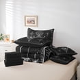 thumbnail image 6 of Homewish Spooky Gothic Moth 7pcs Bedding Comforter Set,Boho Bohemain Theme Queen Bedding Sets,White Black Queen Sheet Sets For Kids,Super Cozy Room Decor Reversible, 6 of 8