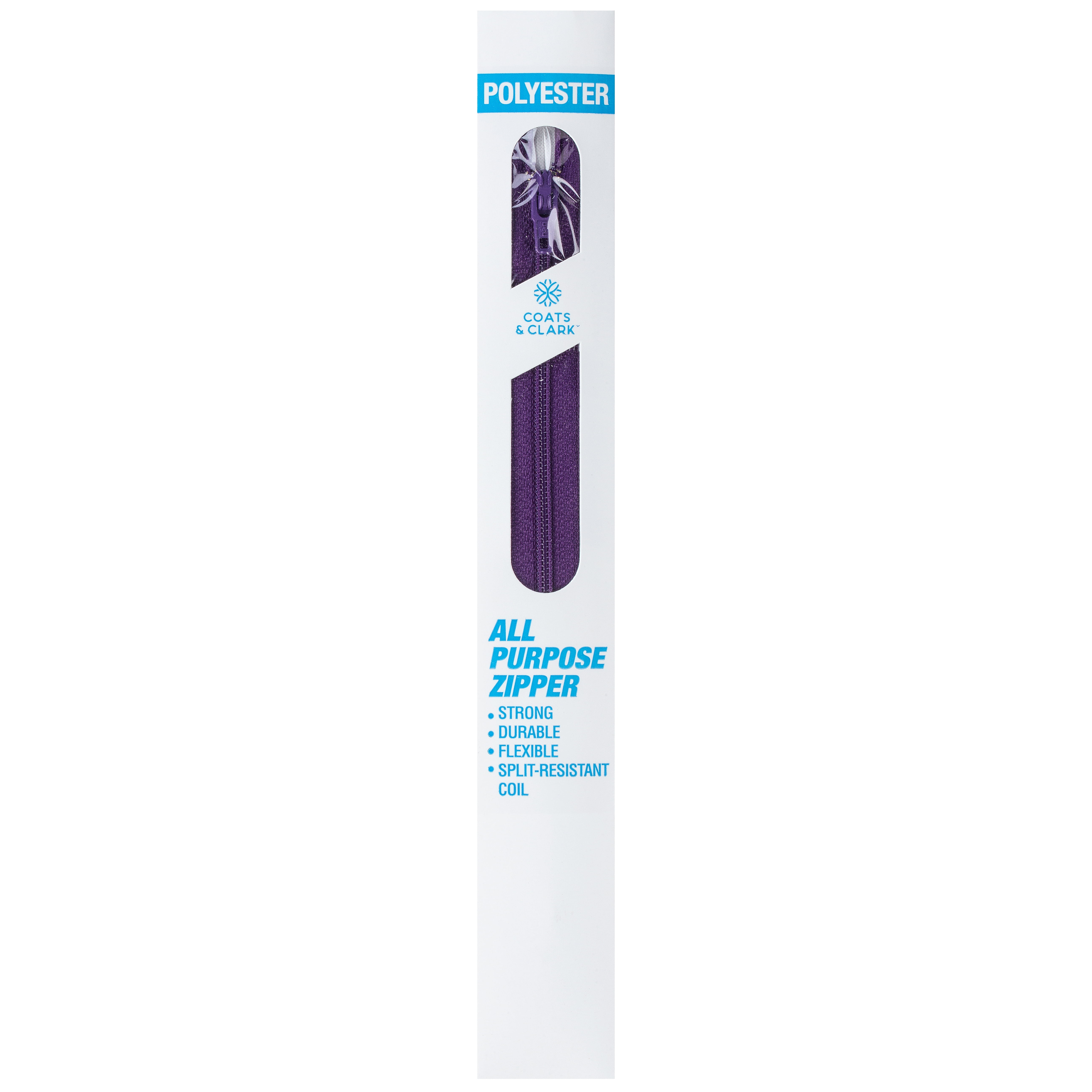 (2 pack) Coats & Clark Polyester 7" All-Purpose Purple Zipper, 1 Each