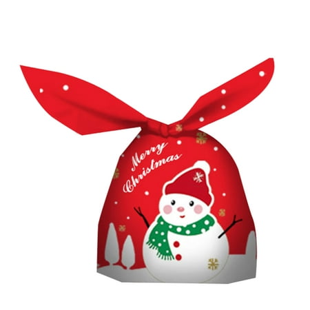 

50Pcs Christmas Candy Bag Merry Christmas Treat Bags Snowman Santa Claus Party Gift Favor Xmas Decoration for Kids Children