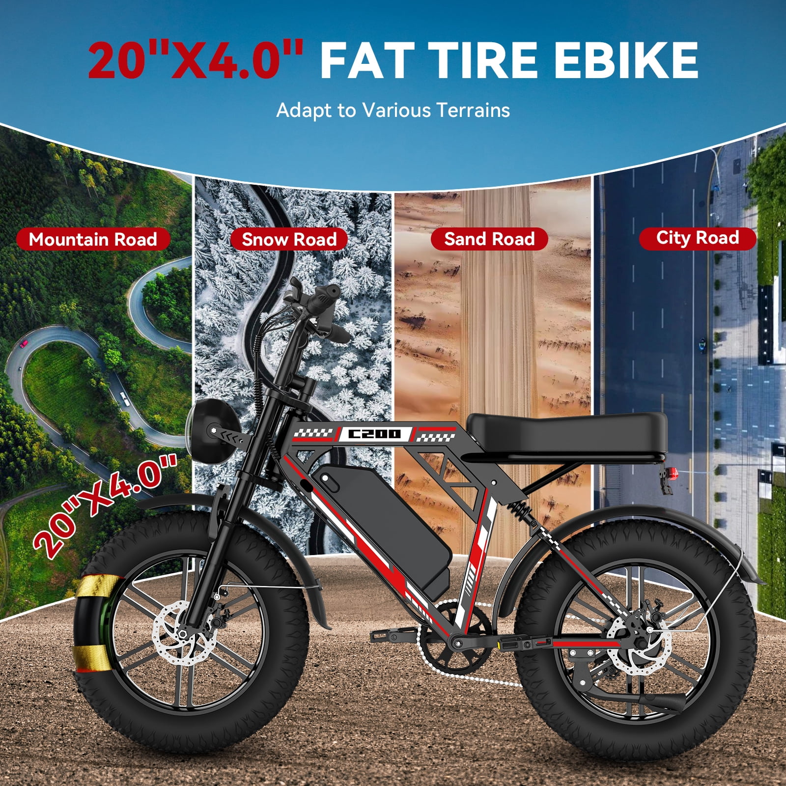 VortexRider 1500W Electric Bike for Adults, 20" Fat Tire E-Mountain Bikes, 48V 17.5Ah 32MPH Ebike for Adults Full Suspension UL2849