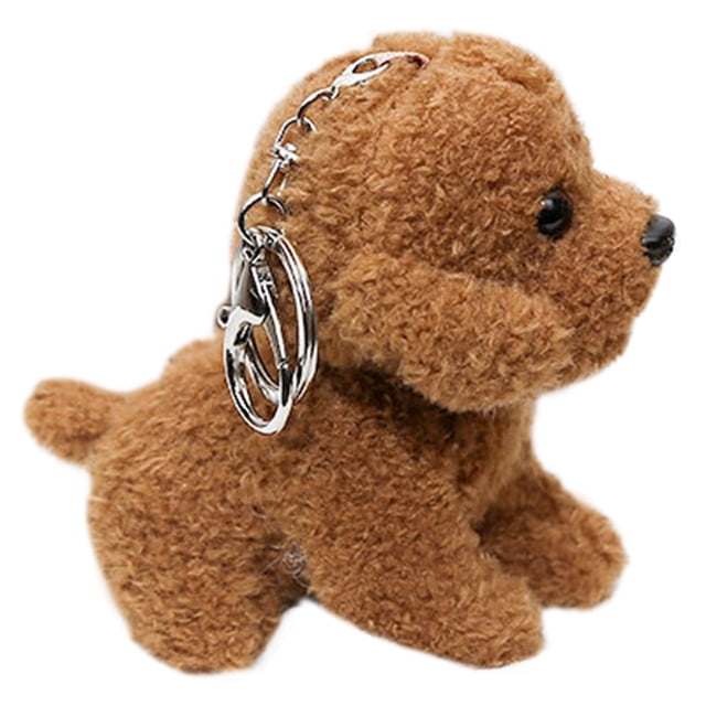 Llavero de peluche resistente al desgaste con forma de perro de peluche, colgante decorativo para bolso o llavero.