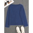 thumbnail image 3 of Women's Autumn/Winter Round Neck Solid Color Mohair Dropped Shoulder Long Sleeve Knit Sweater. Combines Casual Fashion And Gentle Fall, 3 of 4