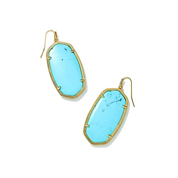 Kendra Scott Danielle Drop Earrings for Women, Fashion Jewelry, 14k Gold-Plated, Light Blue Magnesite