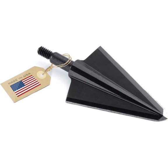 VPA 11/8" 2 Blade 200 grain Double Bevel Broadhead, Screw-In, 1045 Carbon Tool Steel 50-52 Rockwell, 3 Pack, Made in the USA
