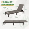 thumbnail image 7 of Devoko Set of 2 Outdoor Patio Chaise Lounge Chairs, Rattan Style, Multi-angle Adjustable Back, Dark Brown, 7 of 7