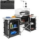 thumbnail image 1 of VEVOR Mesa de cocina para acampar, mesa de cocina plegable para exteriores con bolsa de transporte de almacenamiento, estación de cocina de aluminio con 3 armarios y parabrisas desmontable, configurac, 1 of 5