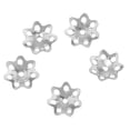 thumbnail image 4 of 5 unids 8 mm dia flor de plata de ley 925 para arete de pulsera con tapa de oro blanco Sunnimix Abalorios, 4 of 8