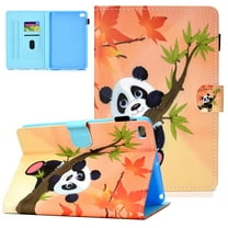 iPad Mini 1/ Mini 2/ Mini 3/ Mini 4 Case, Allytech PU Leather Folio Stand Smart Cover with Auto Sleep Wake Feature Shockproof Magnetic Closure Case Cover for Apple iPad mini 1 2 3 4, Panda Leaf