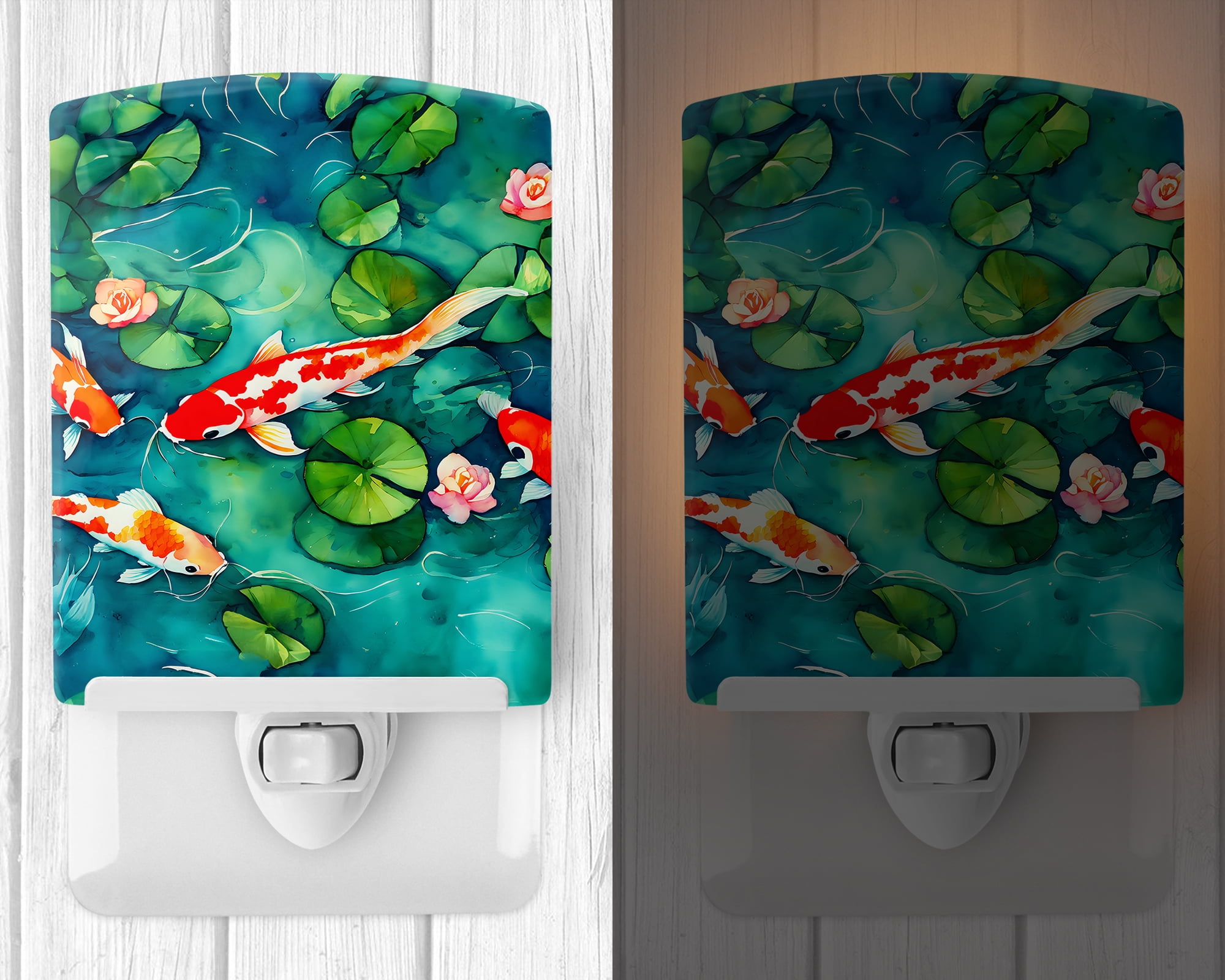 Koi Fish Ceramic Night Light 4 in x 6 in