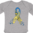thumbnail image 4 of Inktastic Down Syndrome Awareness Blue and Yellow Hearts Ribbon Boys or Girls Long Sleeve Baby Bodysuit, 4 of 5