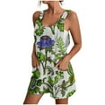 thumbnail image 2 of DDAPJ pyju Jumpsuits Shorts for Women Floral Printed Casual Summer Rompers Sleeveless Loose Shorts Overalls Jumpers Wide Leg Short Jumpsuit with Pockets 2025 Green M, 2 of 5