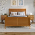 thumbnail image 2 of Portland Full Wood Foundation Bed Frame with Matching Footboard Light Toffee, 2 of 11