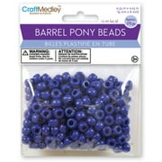 Barrel Pony Beads 6mmX9mm 175/Pkg-Royal Blue