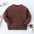 thumbnail image 2 of Caqnni kids Baby Sweater Cardigan Knit Coat Long Sleeve Cardigan for Baby Girl Cardigan Coats Sweatshirt Sweater（18-24 Months，Brown）, 2 of 8