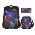 thumbnail image 1 of Balery Jungle Path Glowing Mushrooms Mochila Escolar 3 en 1 para Niños - Mochila Resistente con Lonchera Térmica y Estuche - Mochila Escolar para Niños y Niñas, 1 of 7