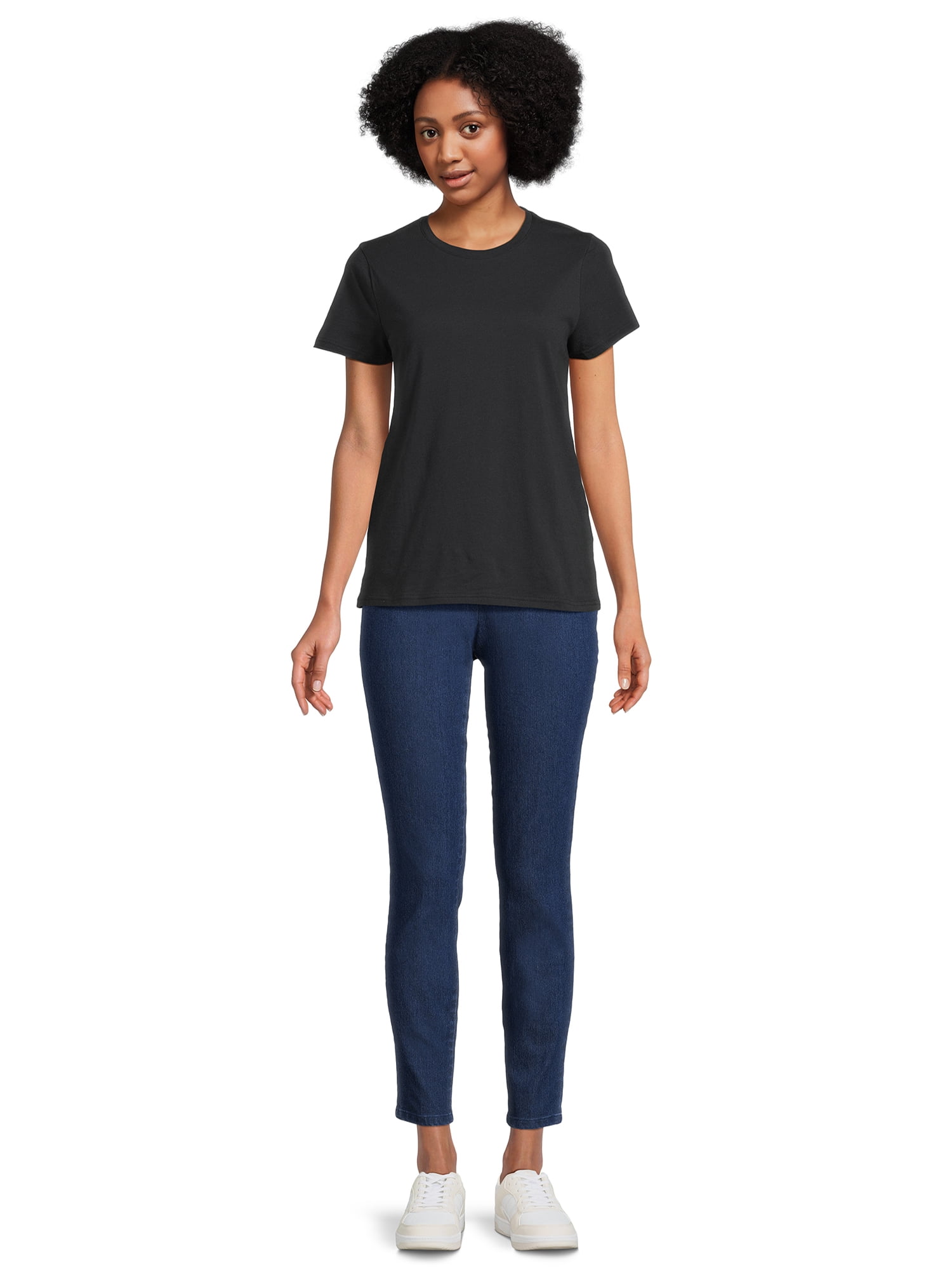 RealSize Women's Crewneck Tee with Short Sleeves, Sizes XS-XXXL