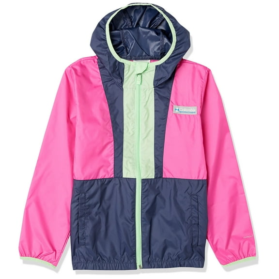 Columbia Youth Unisex Back Bowl Hooded Windbreaker Pink L