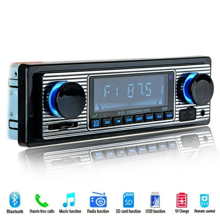 Bluetooth Vintage Car FM Radio MP3 Player USB AUX Classic Stereo Audio