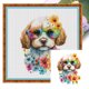 thumbnail image 1 of (18CTAFF-191__C__ 25x25) hilo algodón ecológico bordado 18CT 2 hebras impresión 25*25cm kit serie punto cruz perro, 1 of 9