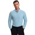 thumbnail image 4 of DARING DIVA Men's Plaid Long Sleeved Button Down Houndstooth Dress Shirts XL Light Green, 4 of 7