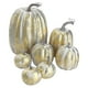 thumbnail image 2 of Paquete de 7 decoraciones de calabaza de oro negro de Acción de Gracias, 4 tamaños de calabazas artificiales, decoración de otoño para chimenea, cocina, fiesta de Acción de Gracias, día de la cosecha, 2 of 5