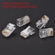 thumbnail image 3 of Conector RJ45 de cable Ethernet CAT6 o CAT5e, enchufe modular 8P8C claro, 100 piezas, 3 of 5