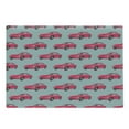 thumbnail image 1 of Cars Cutting Board, Vintage Red Vehicles Retro Sports Cars from Sixties Fifties Driving Speeding, Decorative Tempered Glass Cutting and Serving Board, Large Size, Pink Slate Blue, by Ambesonne, 1 of 1