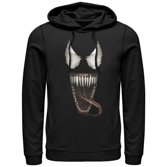 Men's Marvel Venom Tongue  Pull Over Hoodie Black 2X Large