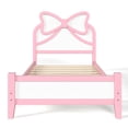 thumbnail image 6 of Miniyam Twin Size Kids Platform Bed with Bow-Shaped Headboard, Wood Bed Frame, Pink, 6 of 7