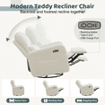 thumbnail image 6 of Aemeios Swivel Power Recliner Chair Teddy Nursery Glider Rocking Recliner, White, 6 of 6
