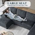 thumbnail image 6 of Walsunny U-Shaped Sectional Sofa Couch, 4 Seat U Shaped Oversized Clearance Sofa Set with Double Chaise for Living Room, Dark Gray, 6 of 8