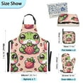 thumbnail image 3 of Cute Frog and Strawberry 5 Pcs Kitchen Set Heat Resistant Oven Mitts and Non-Slip Pot Holders with Adjustable Cooking Apron, 3 of 6