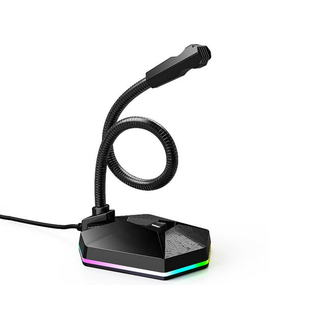 axGear Gaming Microphone USB de Bureau RGB Enregistrement Vocal Reconnaissance Vocale Diffusion en Continu