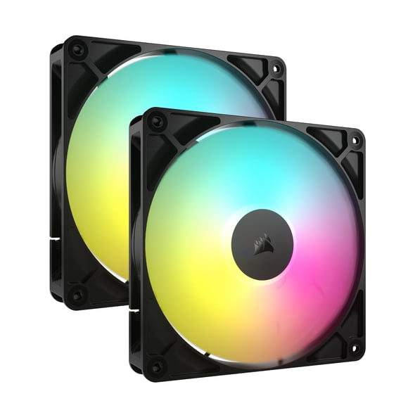 Ventilador Corsair RS140 ARGB, 140 mm, PWM, cadena tipo margarita, paquete doble