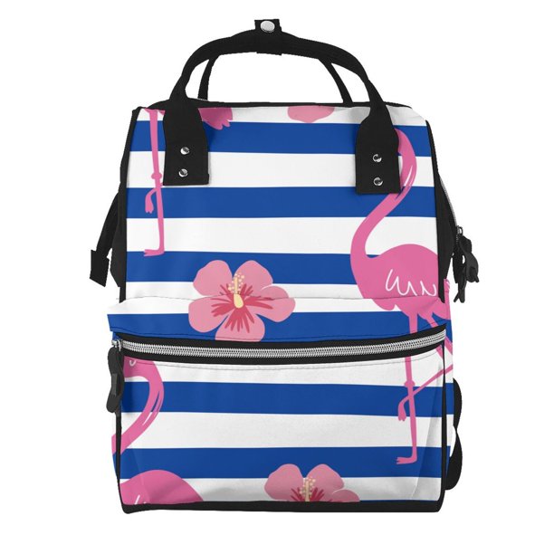 Easygdp Pink Flamingo para Bolsa de Bebé de Gran Capacidad con Múltiples Bolsillos, Bolsa de Pañales para Padres, Bolsa de Viaje Organizada y Elegante