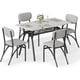 thumbnail image 1 of Compact 5-piece dining set: moderno 43.3 pulgada kitchen mesa con 4 forrado sillas, perfect para small spaces, breakfast nooks, & apartments, 1 of 8