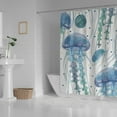 thumbnail image 3 of Coolnut Bath Shower Curtain Liners Transparent Jellyfish 72x72in Polyester Waterproof with 12 Curtain Hooks, 3 of 6