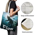 thumbnail image 3 of Flow Movie Bolso de tela con estampado de lienzo para mujer, bolsa de compras reutilizable y estética, con cremallera interior, regalo para mujer,40*45cm., 3 of 6