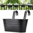 thumbnail image 3 of sunsanly Metal Iron Hanging Flower Pot Outdoor Balcony Rail Bucket Planter with Detachable Hook Fence Garden Decor for Herbs Vegetables Flowers, 3 of 8