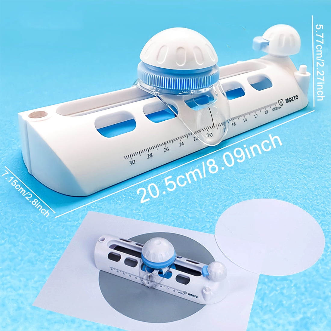 Wailicop Adjustable Plastic Compass Circle Cutter, Rotary Paper Trimmer and Scrapbooking Tool