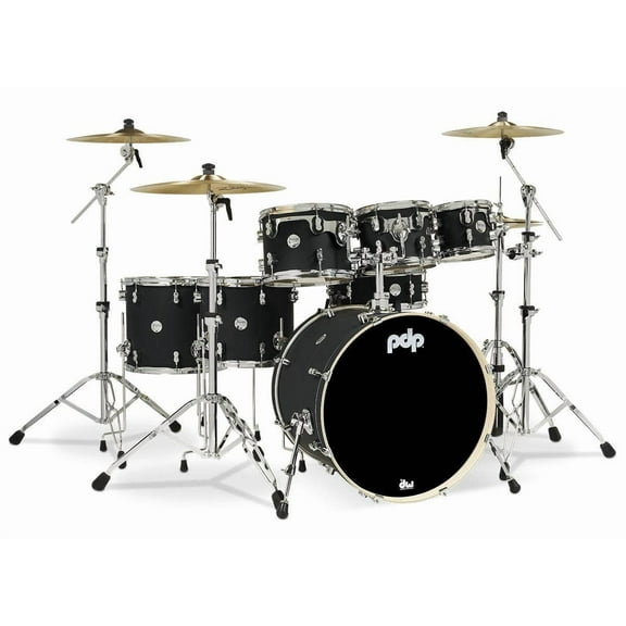 PDP Concept Maple 7-Piece Drum Shell Pack - 22" Bass (Satin Black, Finishply)