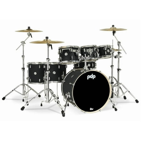 PDP Concept Maple 7-Piece Drum Shell Pack - 22" Bass (Satin Black, Finishply)