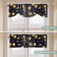 thumbnail image 3 of Tie Up Valance for Windows Yellow Star Moon Curtains Valances Rod Pocket Valance Window Treatments Fantasy Galaxy Starry Night Balloon Curtains for Kitchen Living Room Bedroom Bathroom 42x12 Inch, 3 of 9