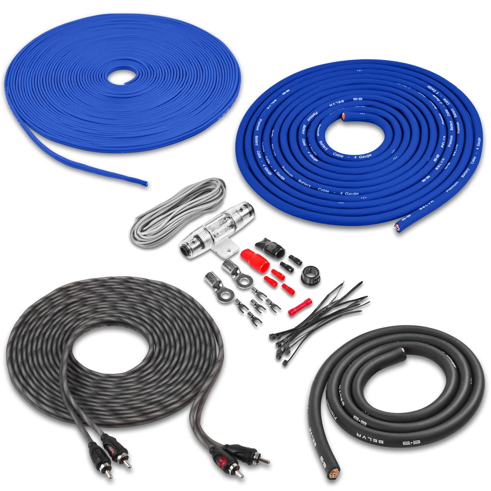 Belva BXA15001 + Belva BAK82 8 Gauge Amp Kit 1500W Max Monoblock Class-AB Car Amplifier Package