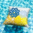 thumbnail image 4 of Outdoor Pillow Covers 18x18 Inch Set of 2 Yellow Blue Flower Decorative Waterproof Spring Summer Outdoor Pillow Covers for Patio Funiture Garden Couch 168E18, 4 of 5