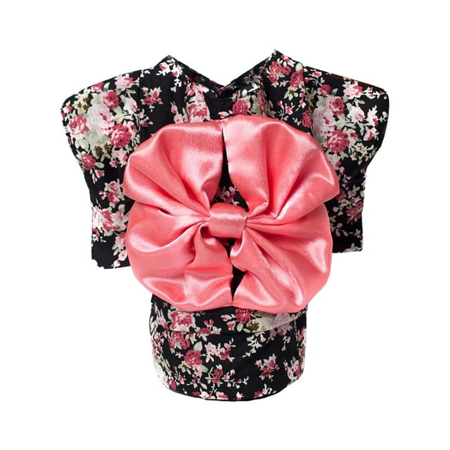 Ropa de Kimono Bowknot ropa de vestir para mascotas ropa para gatos perros XS Negro jinwen Kimono de mascotas