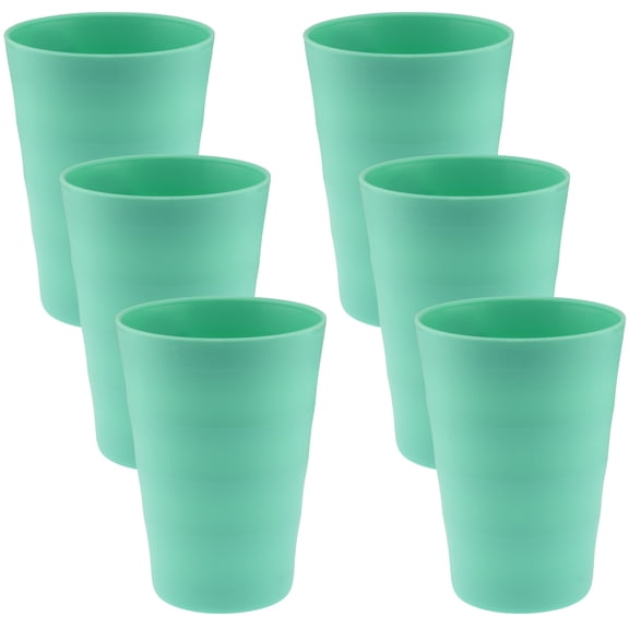 YBM Home Reusable Plastic Cups 12 oz, Unbreakable Drinkware Dishwasher Safe 6-Pack, Green